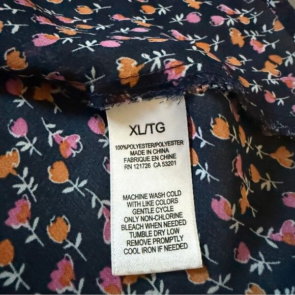 Aeropostale Floral Top Sleeveless Hi Low Button Down Semi Sheer - Picture 6 of 9